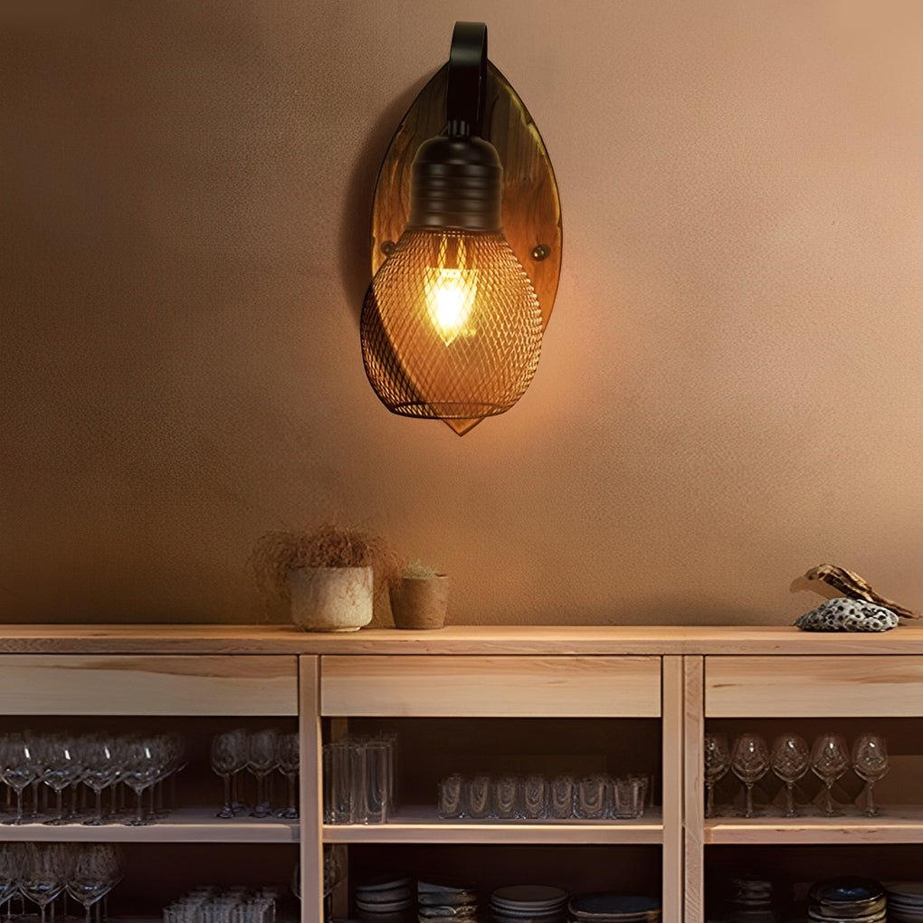 Vintage Metal Cage Pendant Wall Light
