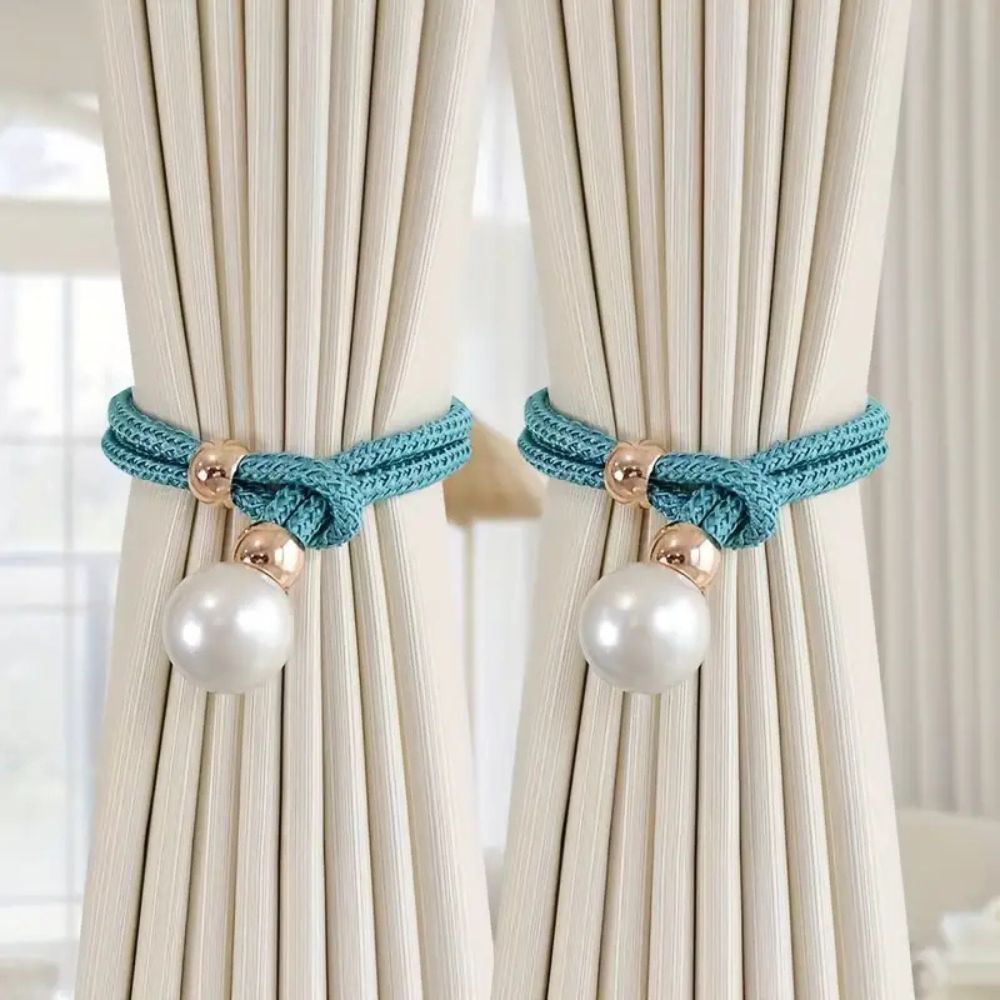 Shiny Beaded Curtain Tiebacks 2 Pack