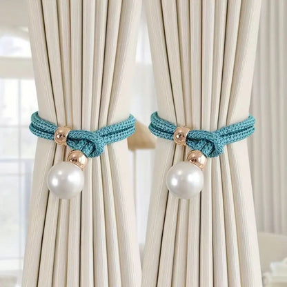 Shiny Beaded Curtain Tiebacks 2 Pack