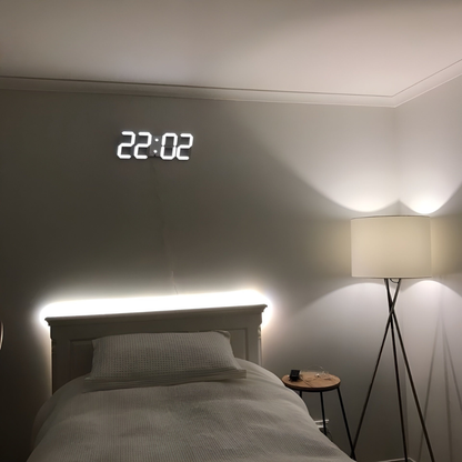 Stylish 3D LED Digital Wall Clock – Large Display