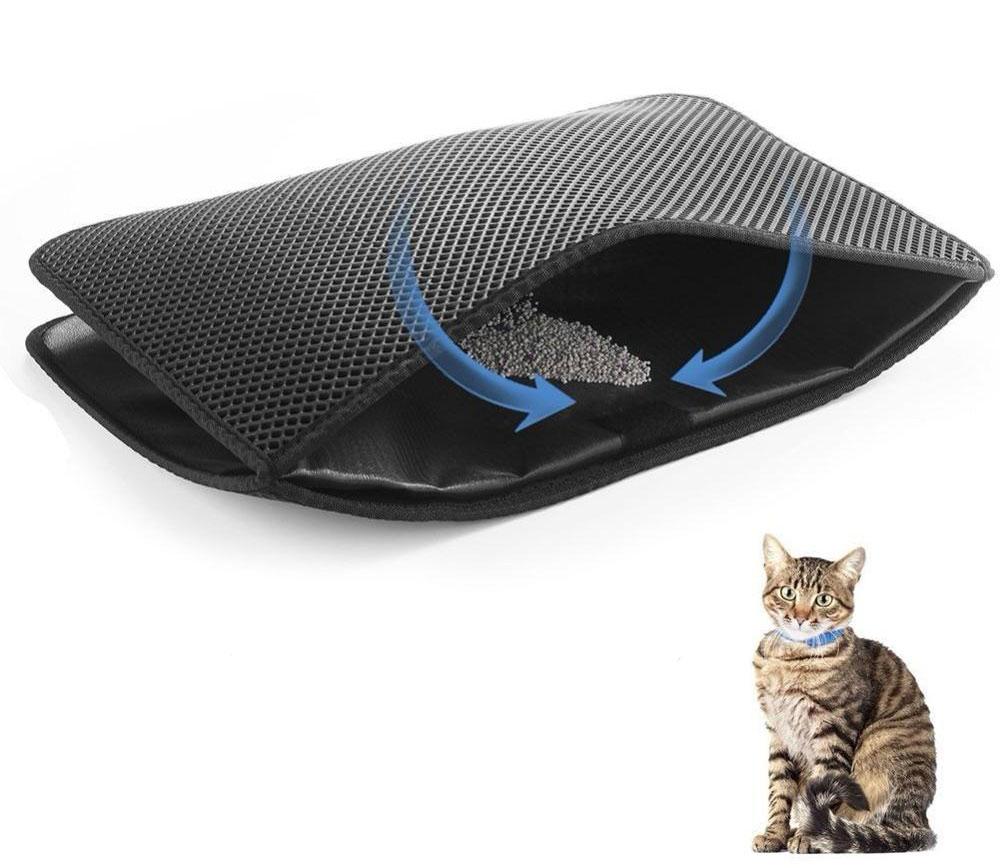 Practical Double Layer Kitty Litter Catcher Mat