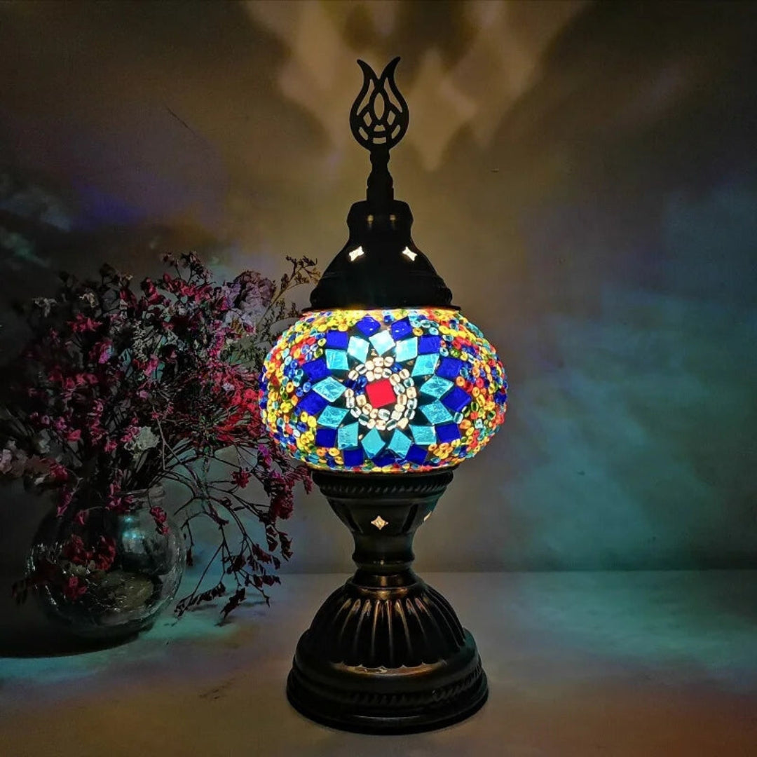 Vibrant Multi-Colored Glass Table Lamp
