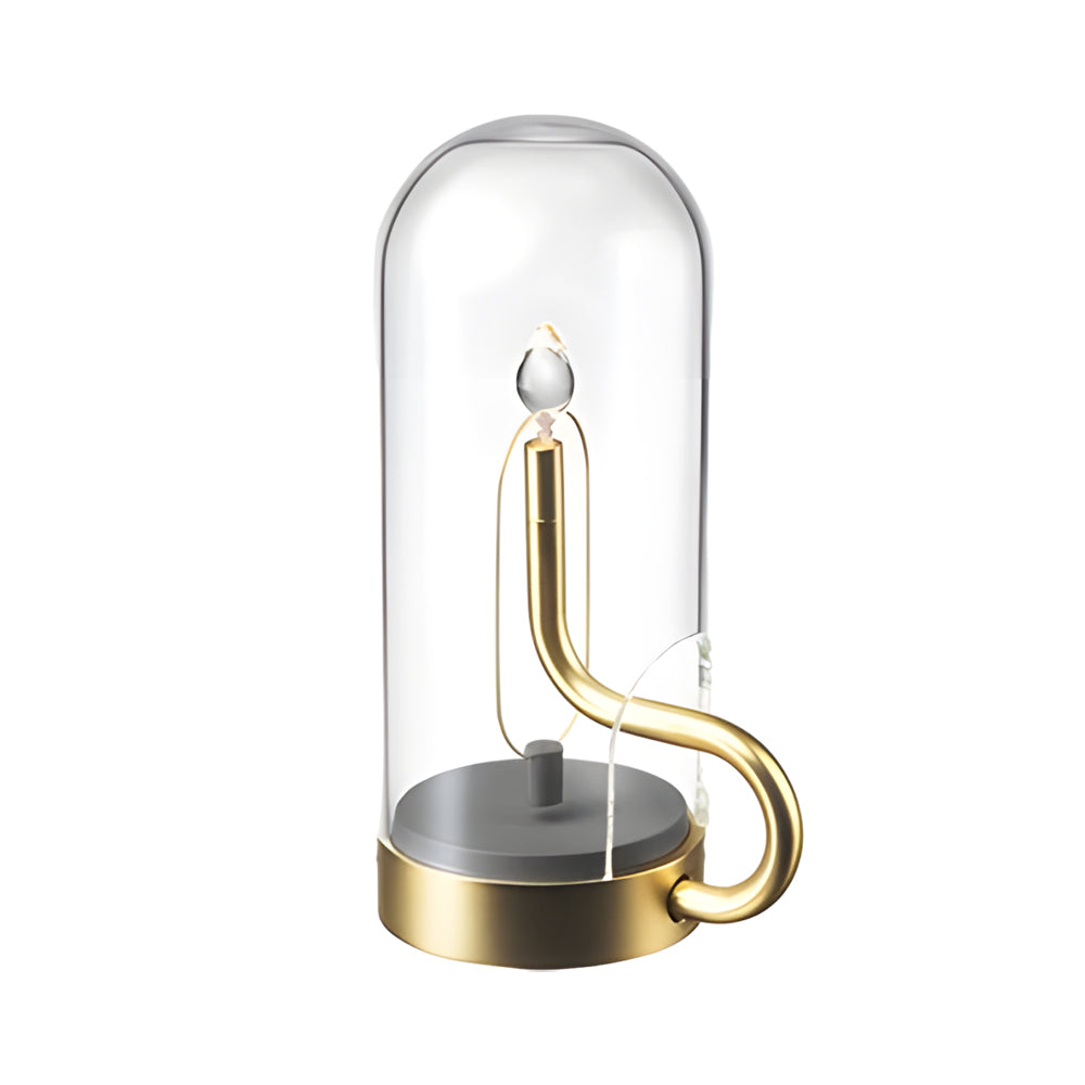 Elegant Glass Dome LED Candle Table Lamp