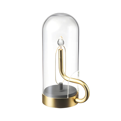 Elegant Glass Dome LED Candle Table Lamp