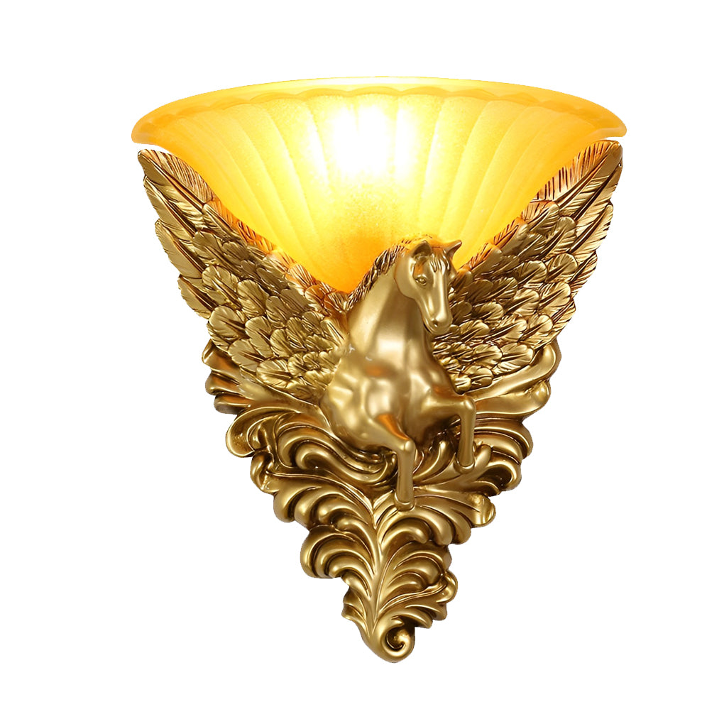 Retro Gold Horse Wall Light Fixture