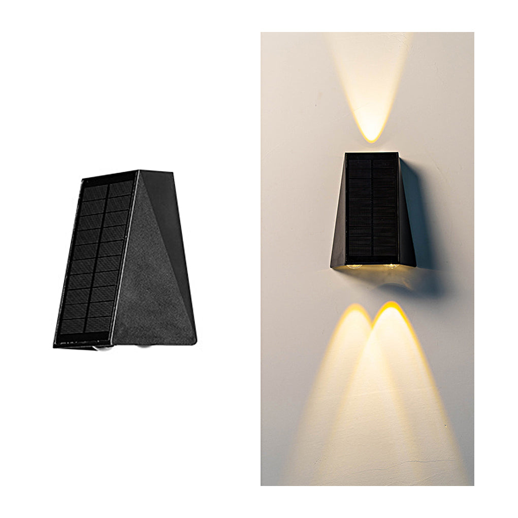 Outdoor LED Solar Powered Black Wall Lamps