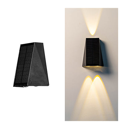 Outdoor LED Solar Powered Black Wall Lamps