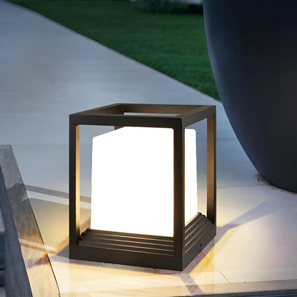 Sleek Black Solar Powered LED Fence Post Lights