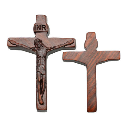Wooden Cross Pendant Necklace