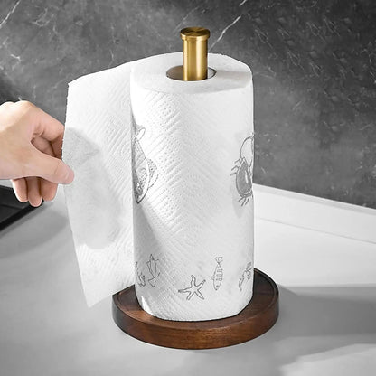 Luxury Marble Paper Towel Holder with Gold Accents