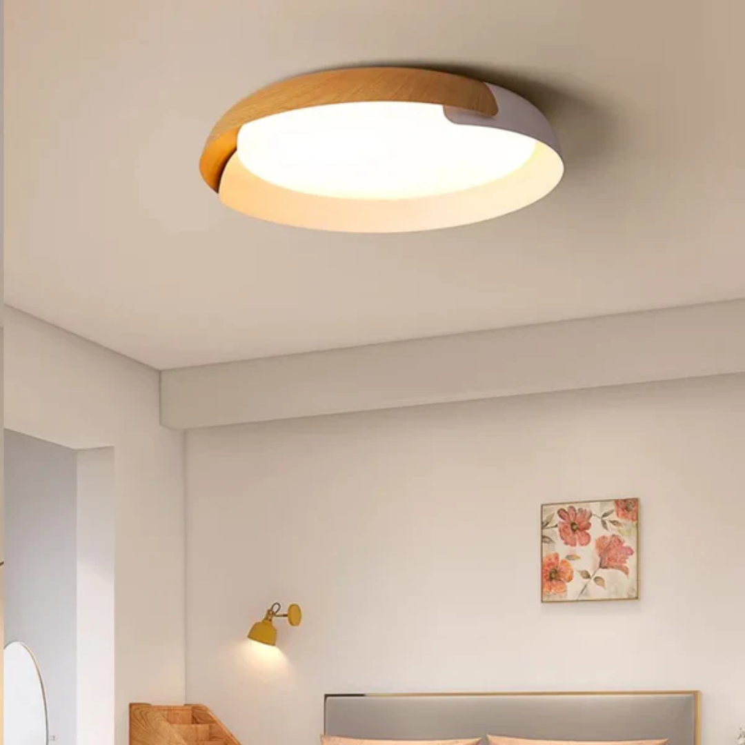 Natural Wood Bedroom Ceiling Light - Cofik