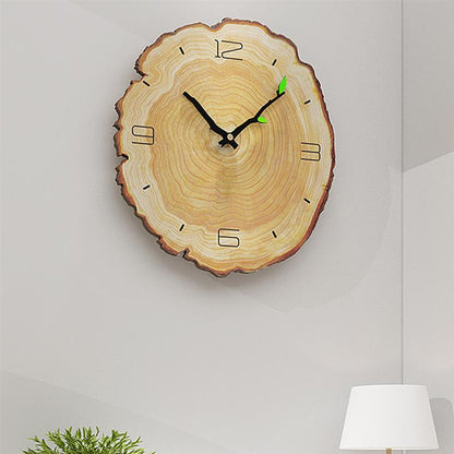 Natural Wood Round Wall Clock