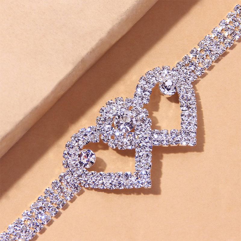 Sparkly Heart Chain Anklet