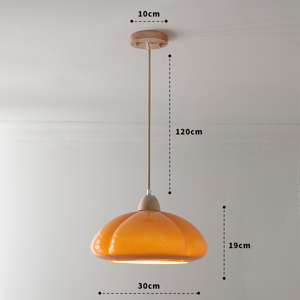 Classic Hanging Glass Pumpkin Lamp