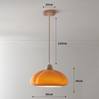 Classic Hanging Glass Pumpkin Lamp