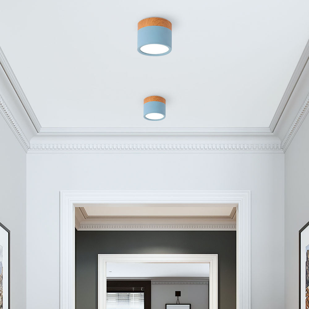 Soft White Wooden Ceiling Light Fixture
