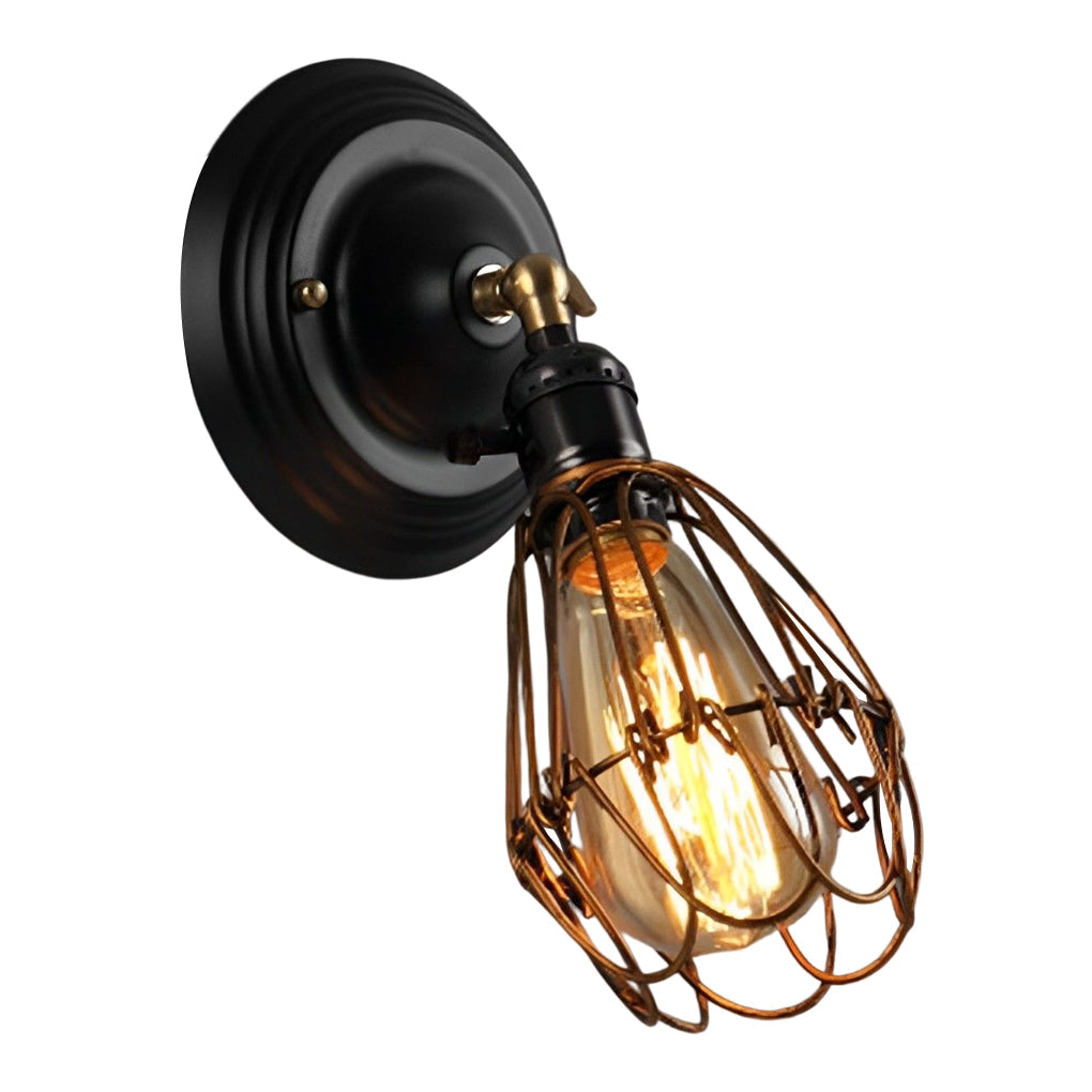 Rustic Metal Adjustable Wall Light Fixture