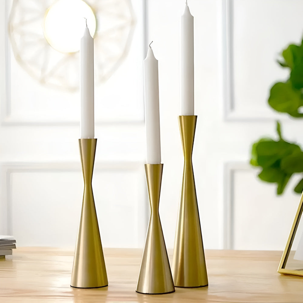 Modern Metal Slim Candle Holder Set of 3 - Cofik