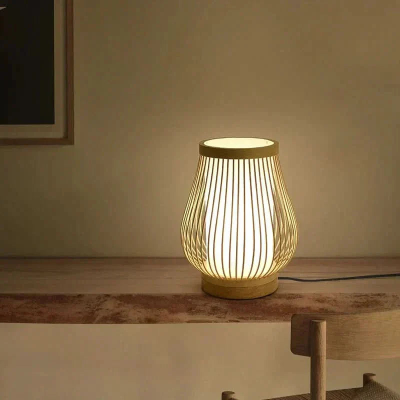 Natural Bamboo Desk Lamp with Soft Glow