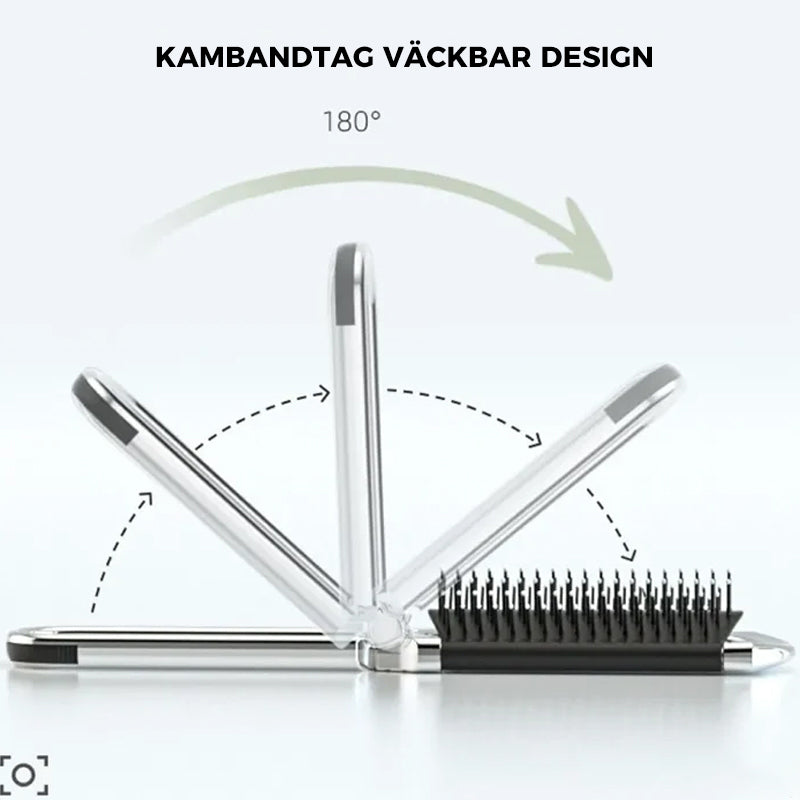 Portable Travel Mirror Brush Compact Folding Design