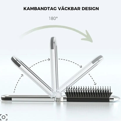 Portable Travel Mirror Brush Compact Folding Design