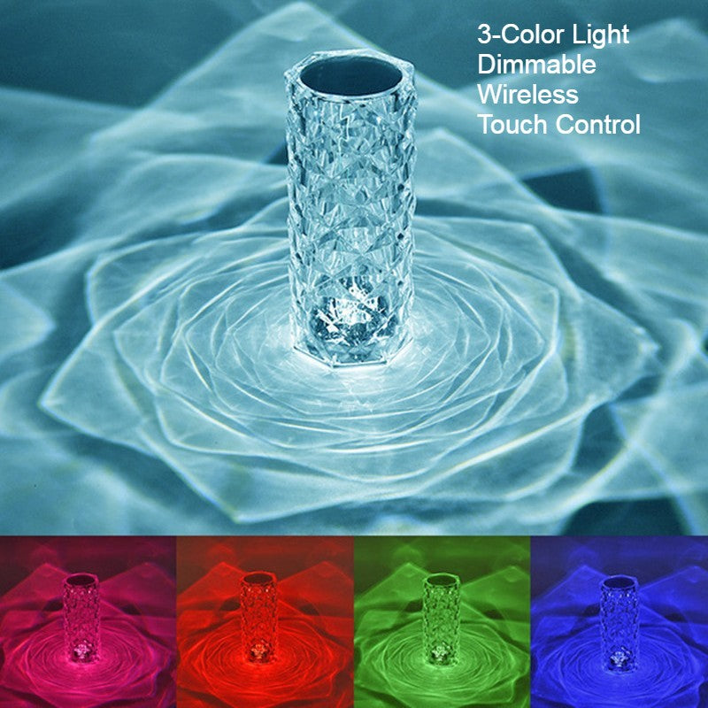 Beautiful Glass Rose Accent Lamp
