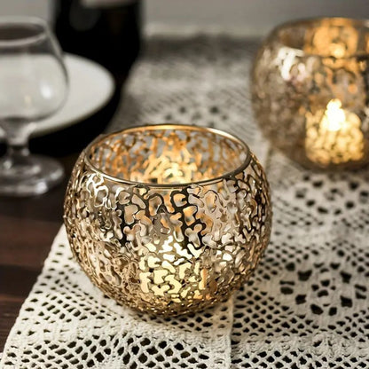 Clear Round Glass Candle Holder