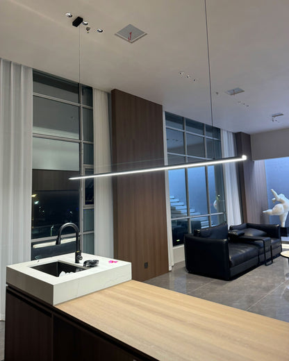 Sleek Metal Kitchen Island LED Pendant Light