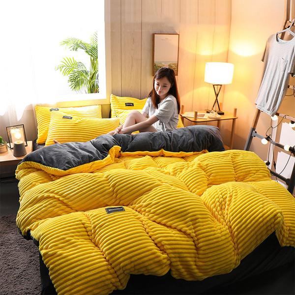Plush Textured Corduroy Bedding Set