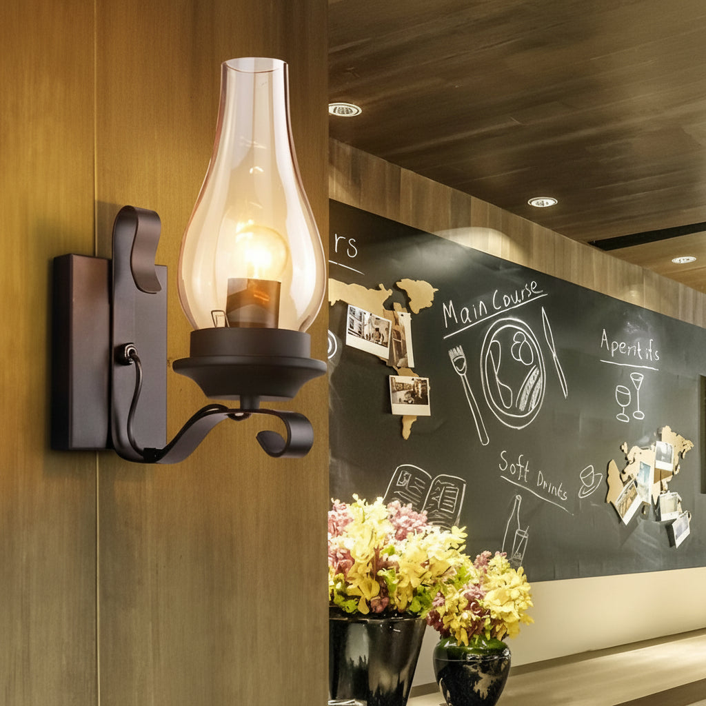 Rustic Metal Wall Light – Vintage Style E27 Sconce
