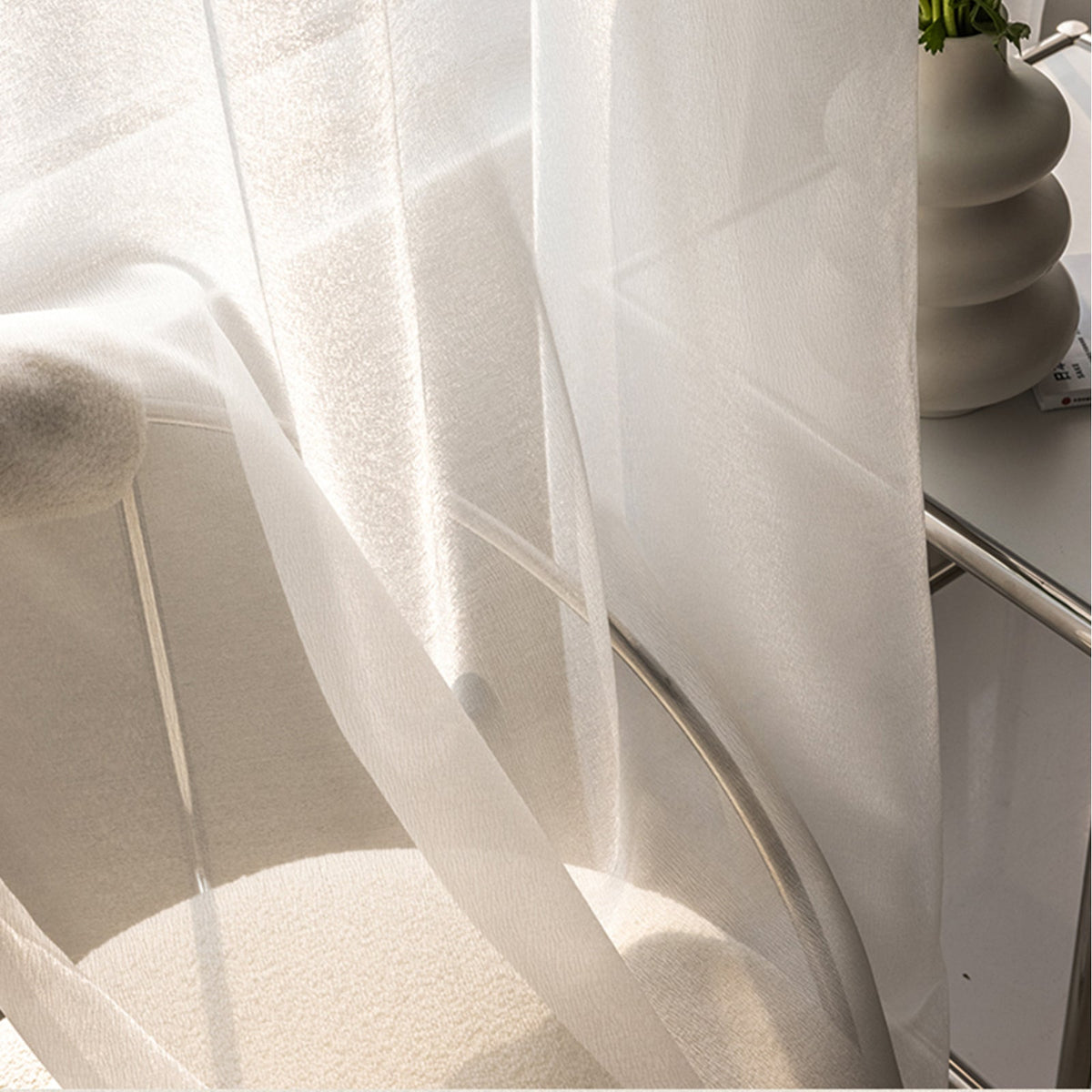 Sheer White Drapes for Living Room