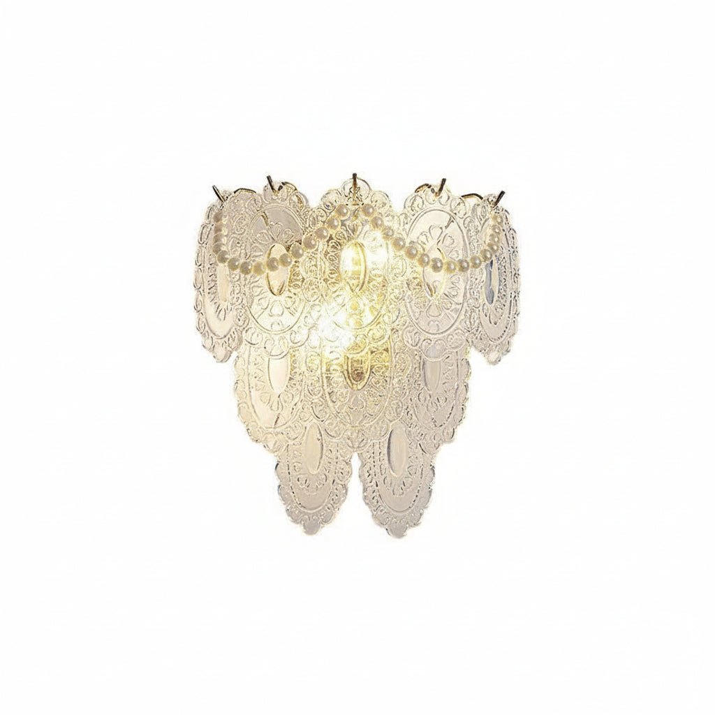 Elegant Glass Wall Light with Gold Accent