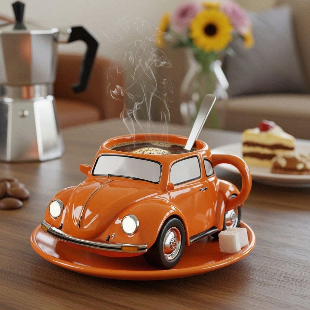 Vintage Car Shaped Ceramic Coffee Mug