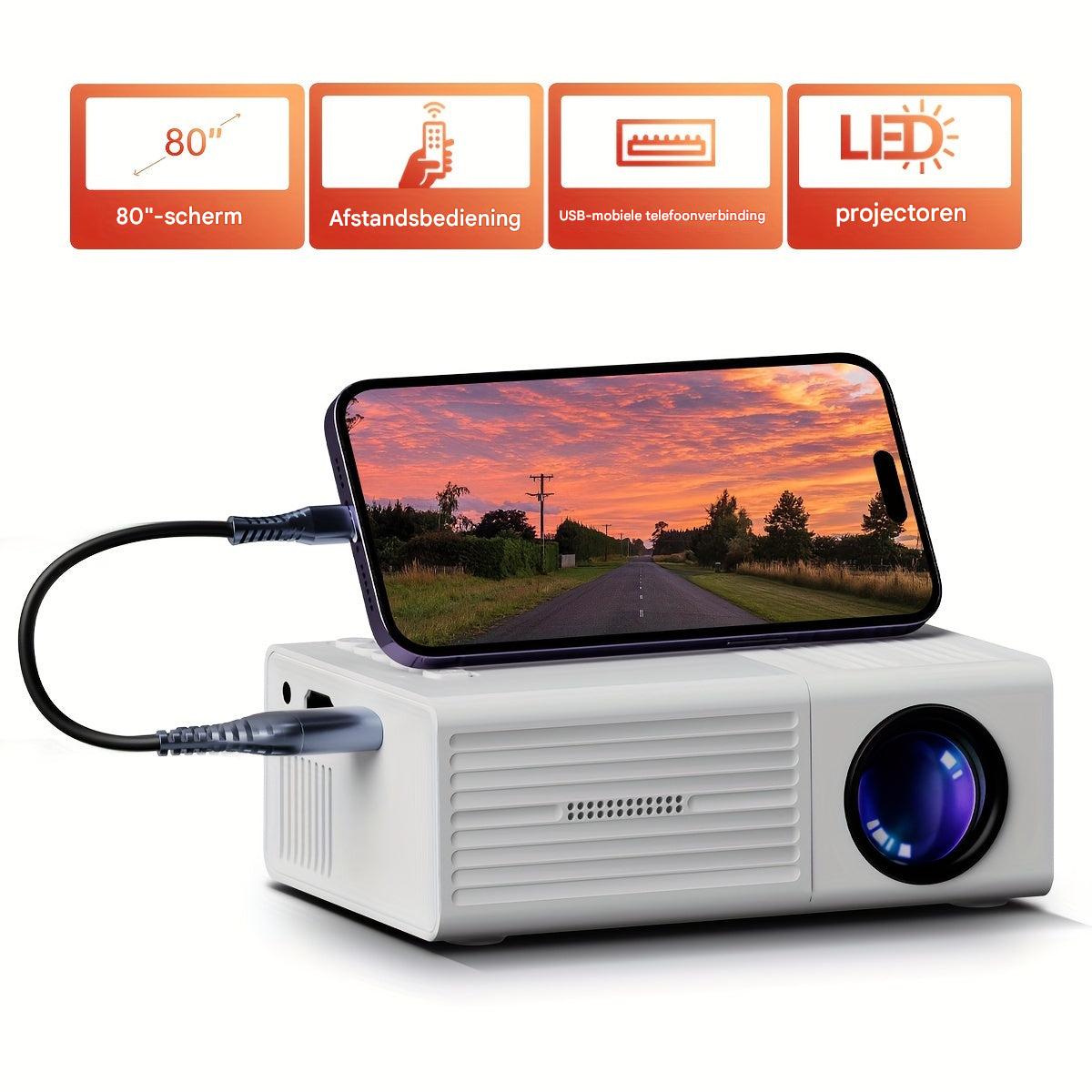 Portable HD Projector - Compact 3000 Lumen
