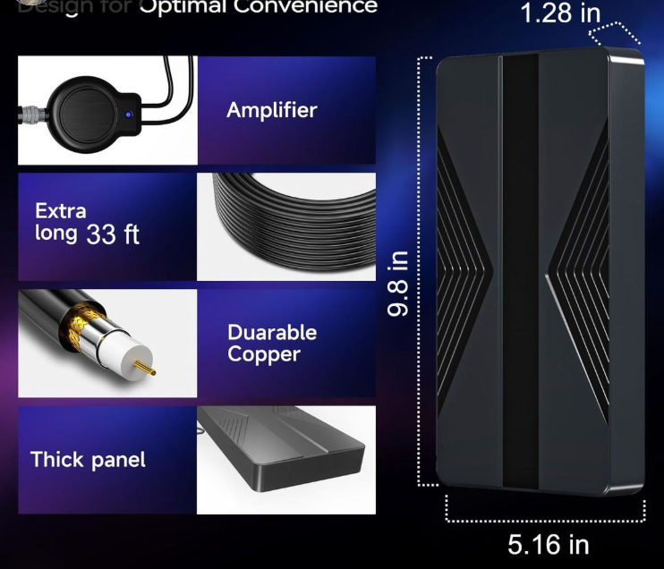 Easy Indoor TV Antenna with Base