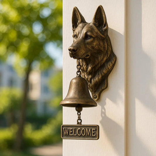 Classic Bronze Wall Bell with Dog Design - Cofik