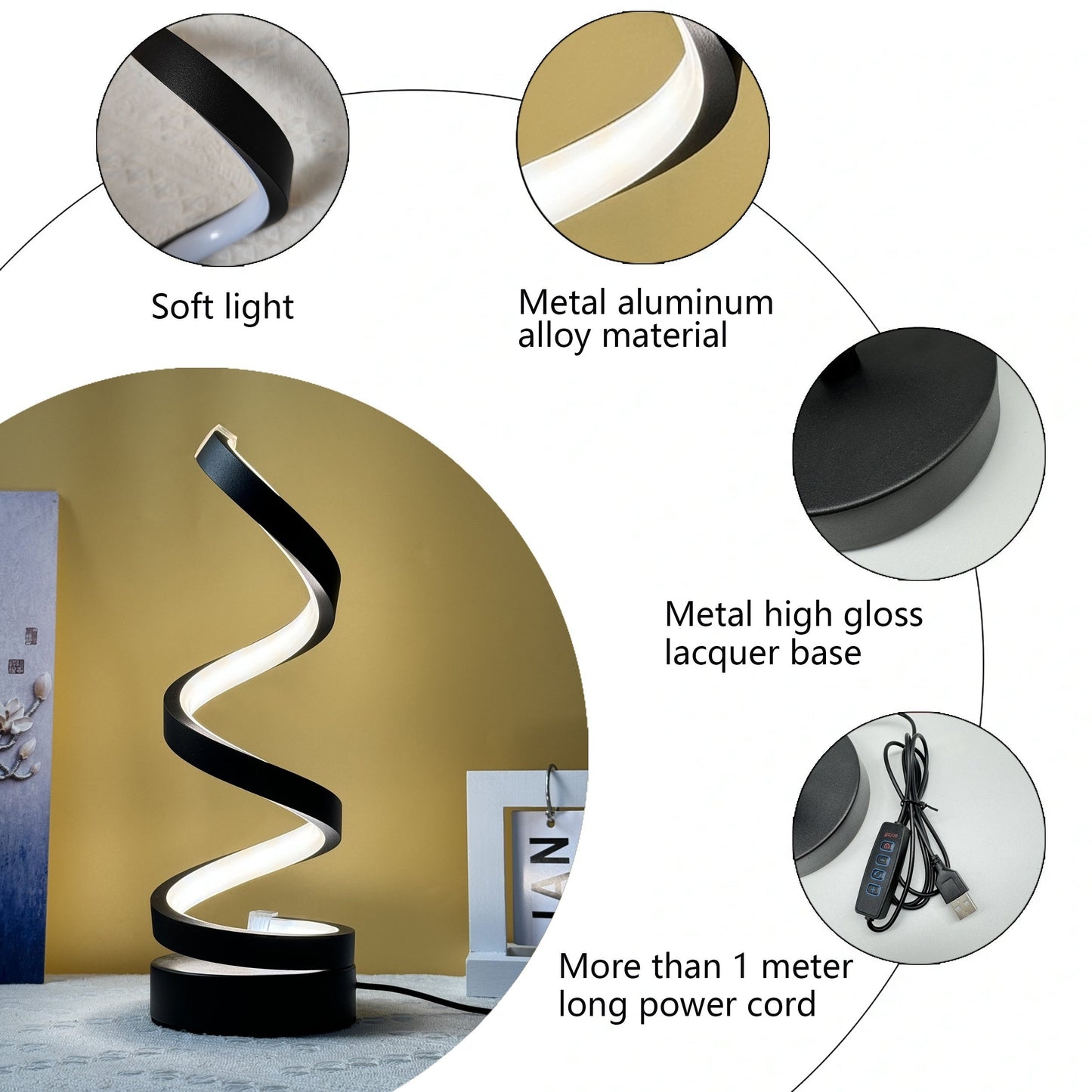 Stylish Spiral Desk Lamp