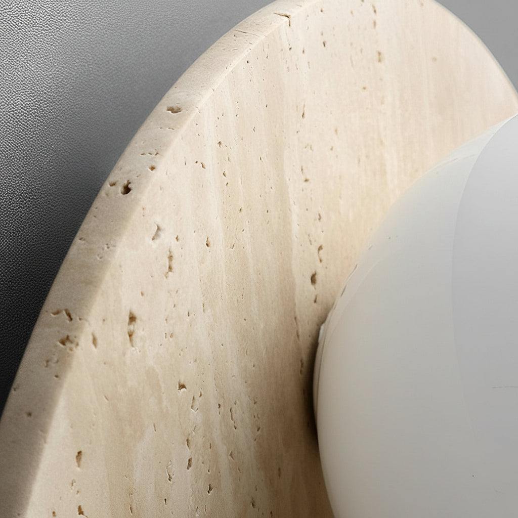 Natural Stone Wall Light - Yellow LED Sconce