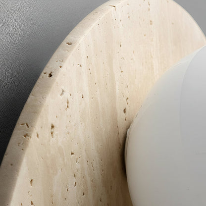 Natural Stone Wall Light - Yellow LED Sconce