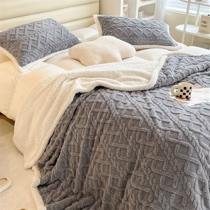 Warm Plush Reversible Fleece Throw Blanket