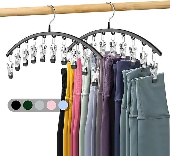 Compact 2-Piece Legging Hangers with 20 Clips - Cofik