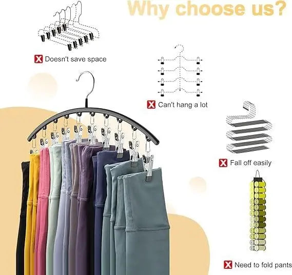 Compact 2-Piece Legging Hangers with 20 Clips