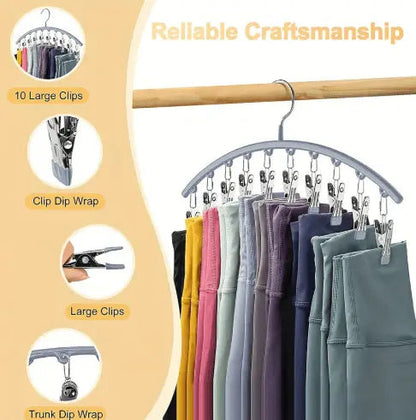 Compact 2-Piece Legging Hangers with 20 Clips