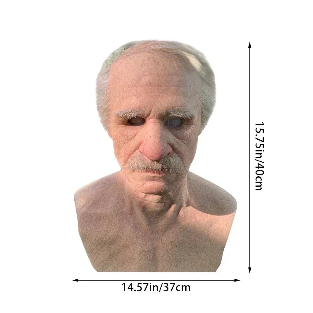 Spooky Old Man Mask - Realistic Halloween Latex Mask