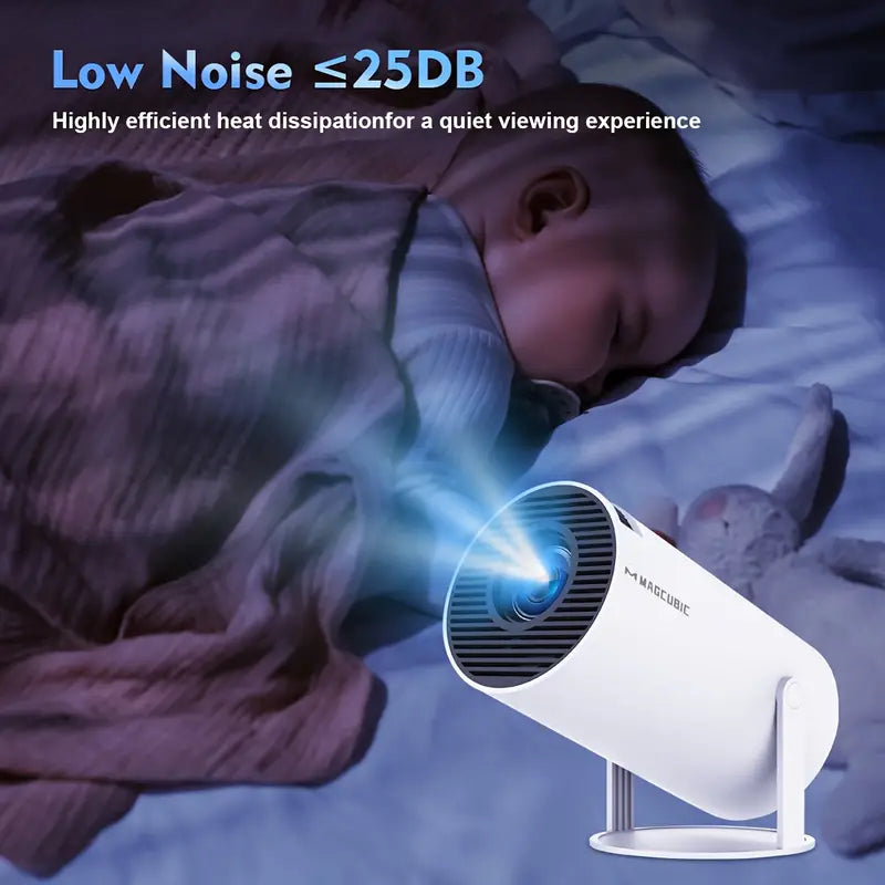 Compact 4K Portable Android Projector with WiFi 6
