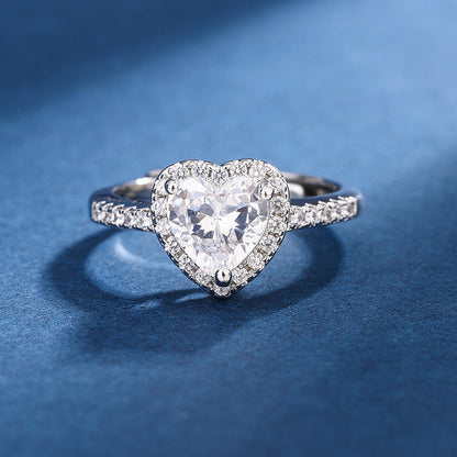 Sparkling Heart Diamond Engagement Ring