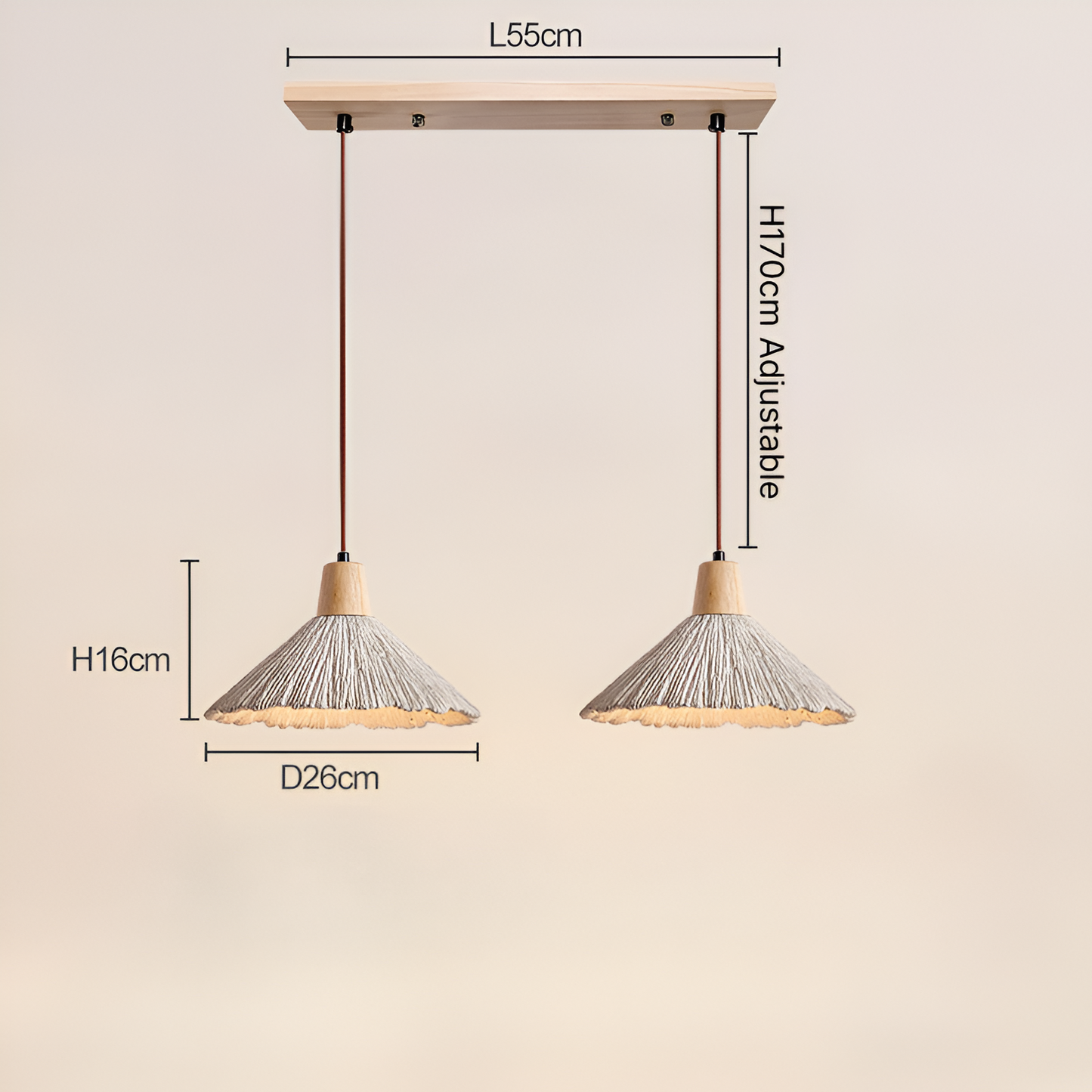 Simple Cream Hanging Pendant Light Fixture