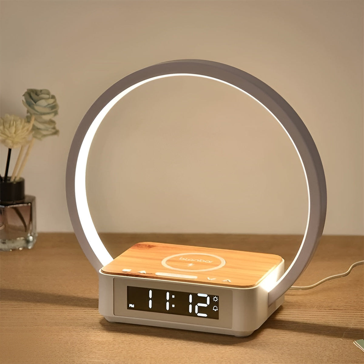Smart Table Lamp with Wireless Charging and Clock - Cofik