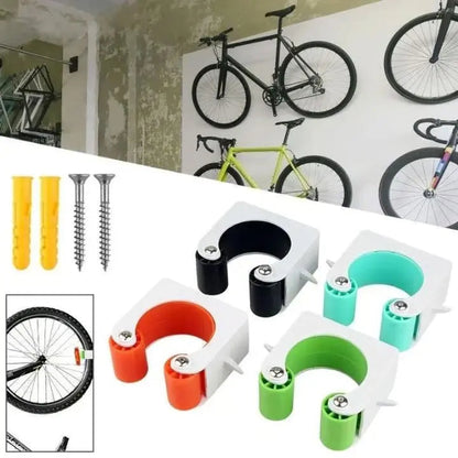 Compact 3-Piece Bike Wall Mount – Folding Bike Storage Rack