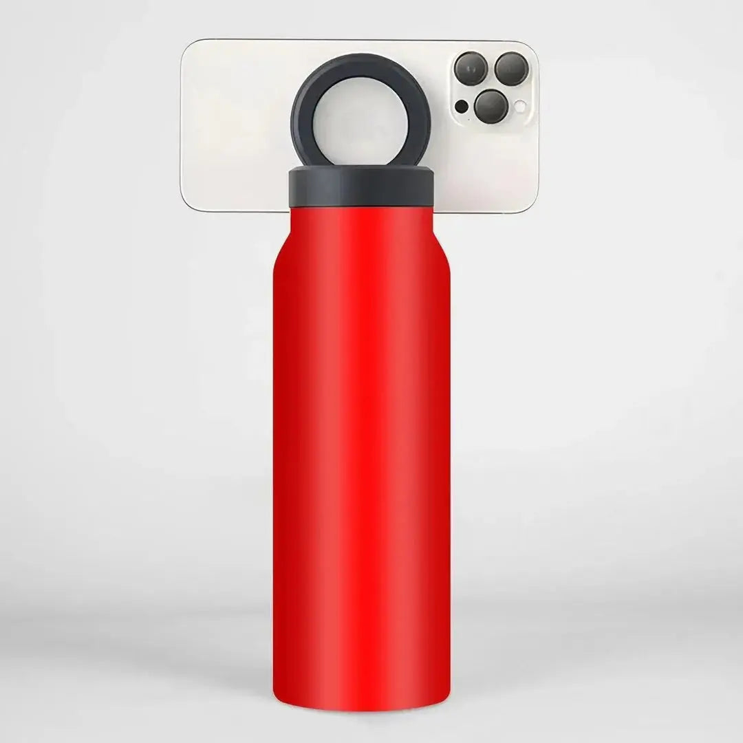 Insulated Travel Mug with Phone Stand and Lid